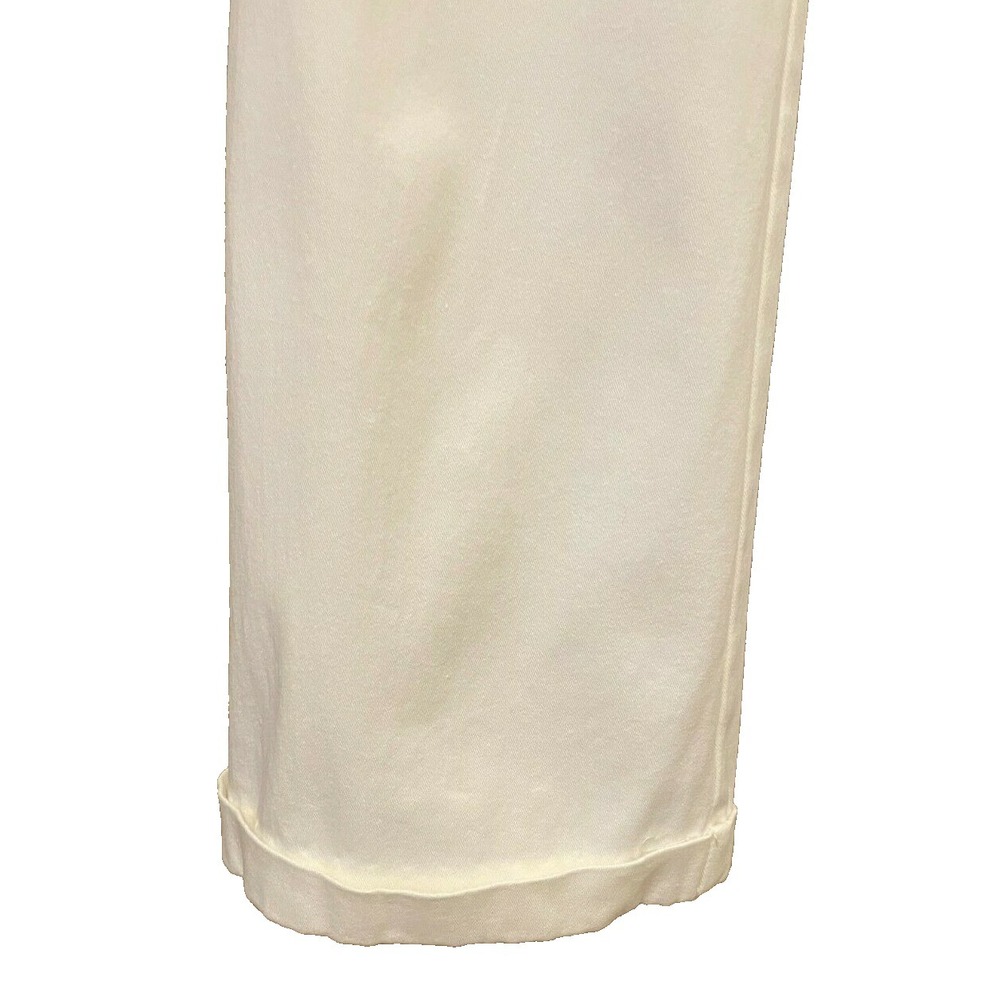 Chico's Womens Ankle Crop Pants Size 00 White Knit Cotton Elastic Waist Stretch - Picture 10 of 13